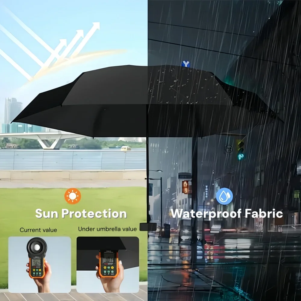 Portable Anti-UV Mini Umbrella - Compact Travel Sunshade for All Weather with UV Protection and Reinforced Design