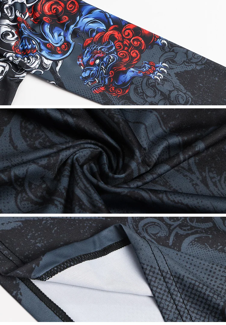 Hochgeschlossenes, langärmliges Herren-Thermooberteil, T-Shirts, hochgeschlossene Kompressions-T-Shirts, enge, schmale Hose, Radfahren, Sport-T-Shirts – Detail 14