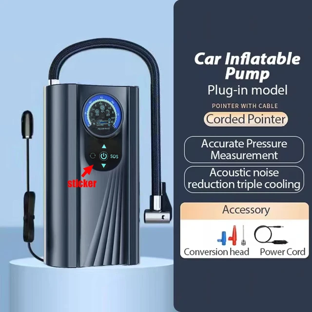 Electric Air Pump Tire Inflator Portable Compressor Digital Display 150PSI Rechargeable Inflator Quick Inflating  for Car 2