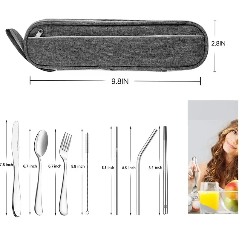 Stoviglie Per Barca Set Di Posate Da Campeggio Portatile In Acciaio Inossidabile Stoviglie Per Camper - Foto 4