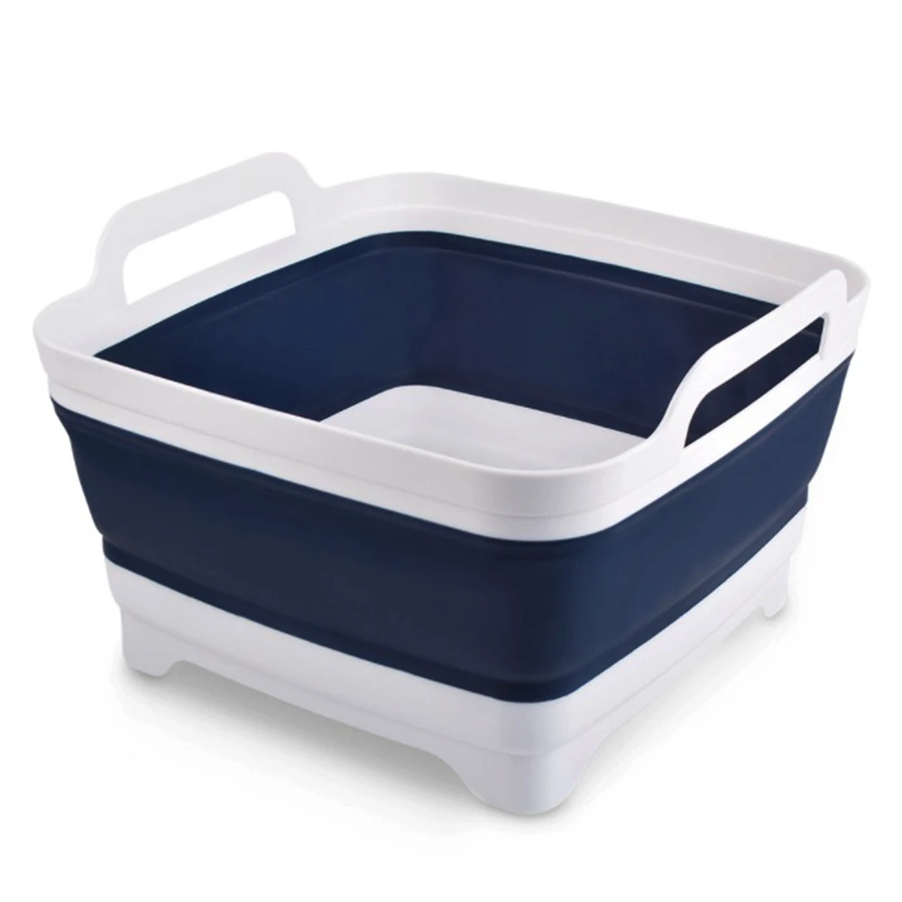 Dish Basin Collapsible With Drain Plug Carry Handles For 9 L Capacity Dish Basin Collapsible With Drain Plug Carry Handles For 9 L Capacity