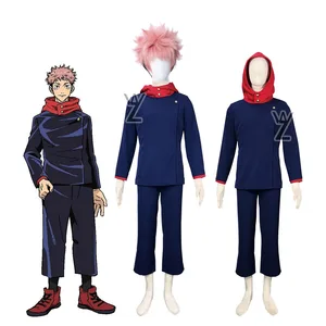 Hot Anime Jujutsu Kaisen Itadori Yuji Cosplay Costumes Top Jacket Pants Unisex Halloween Party Anime Uniform Set