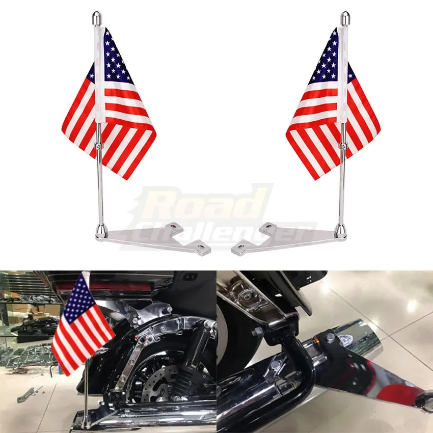 Motorcycle Flagpole-KIMISS Motorcycle Flagpole, Universal Stainless Steel Motorcycle Auto Flagpole Rear Seat Luggage Rack Mount Flag Pole