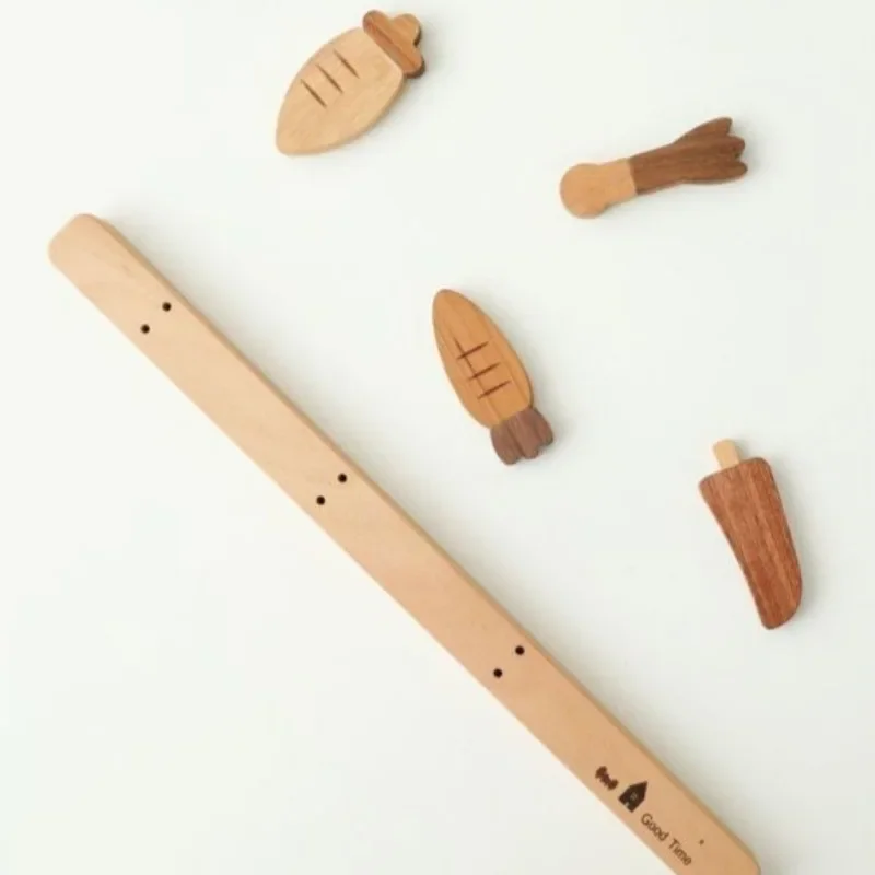 Wood 3/4 Hooks Nordic Coat Rack Wall Mounted Wooden Hanger Coat Racks Perchero Furniture Clothing Rail for Hat Towel Robes