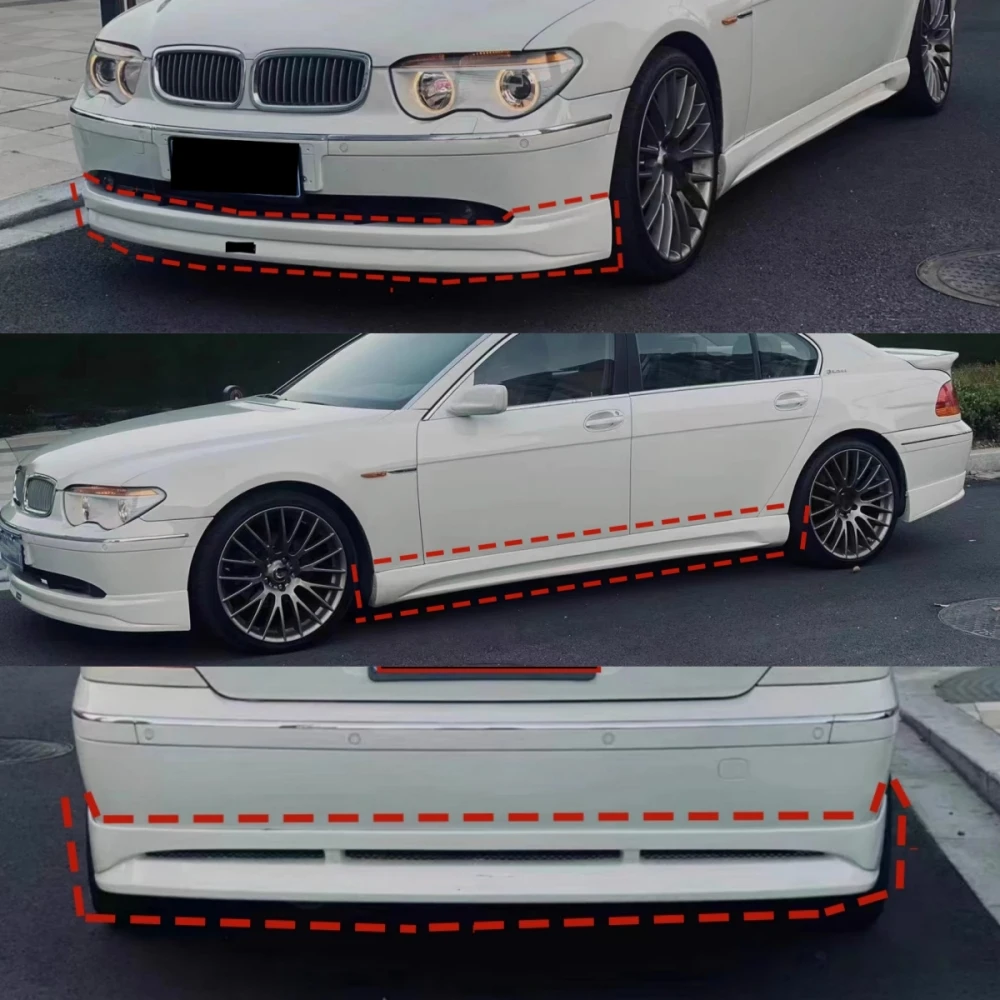 Unpainted Car Front Rear Lip Shovel Side Skirt Assembly For BMW 7 Series E66 2002-2008 Modified ABS Auto Accessories