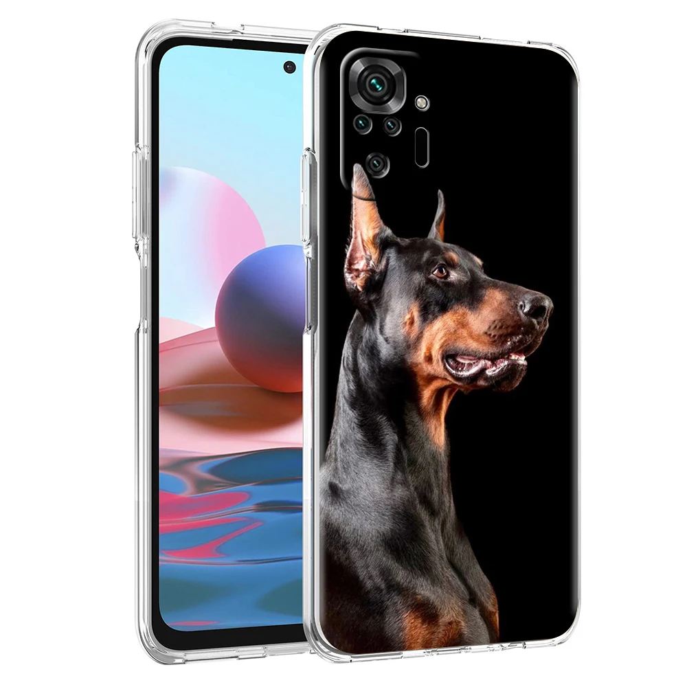 Transparent Doberman Dog Silicone Phone Case Cover