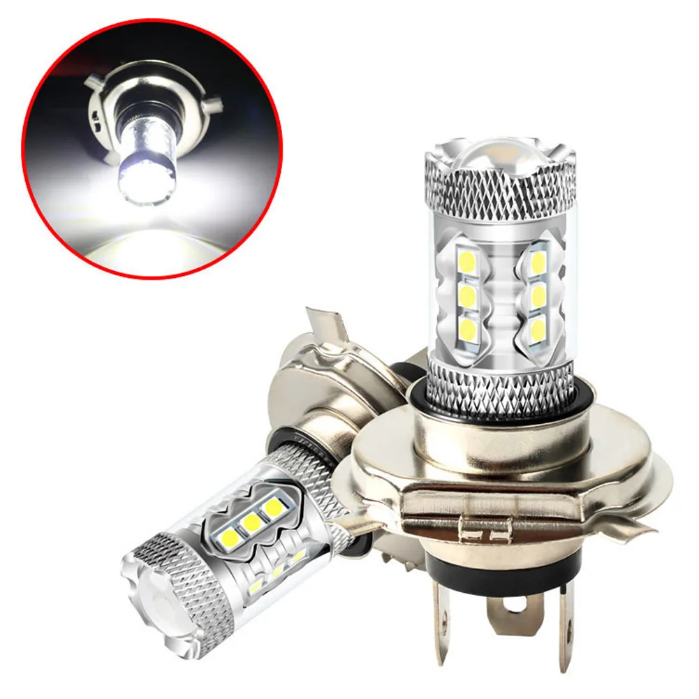 북극 고양이 2009-2010 용 9003 알루미늄 헤드라이트, H4 안개등, LED 전구 빔 오토바이, 12V, 80W, 2 개