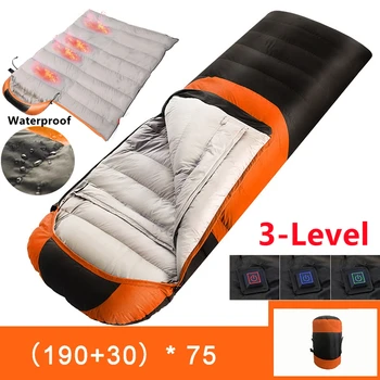 USB Heated Winter Camping Sleeping Bags Down Cotton Pads 3 Gear Ultralight Outdoor Camping Mattress Thermal Pad Heating Mat 1