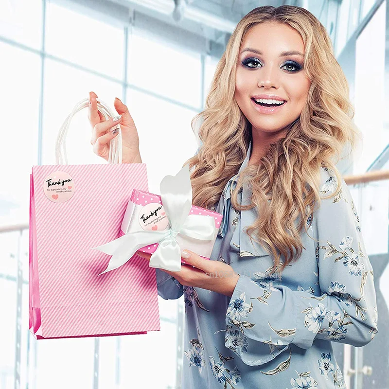 30Pcs Thank You For Your Order Card Pink Thank You For Supporting Small Business Label Gift Decor Card Gift Decor