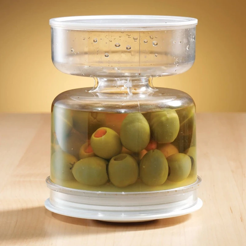 Pickles jar dispensador seco e molhado pickles ampulheta jar com filtro