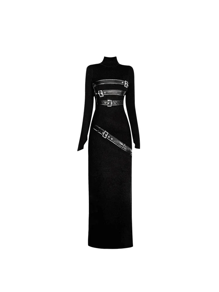 

Women Black Gothic Bodycon Dress Vintage Y2k 90s Elegant Goth Long Dresses Harajuku One Piece Frocks Emo 2000s Punk Clothes 2023
