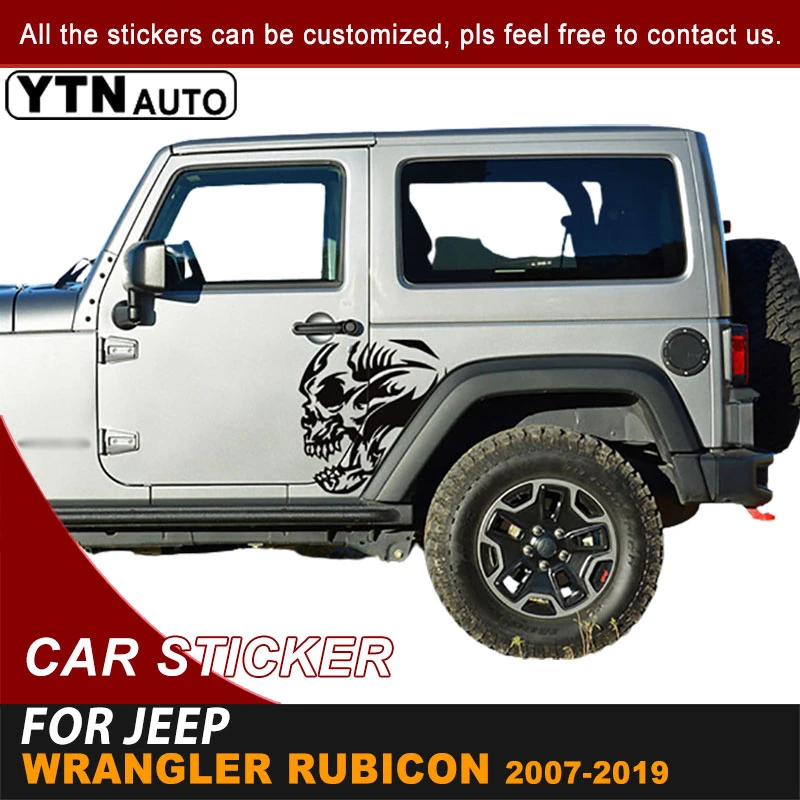 For Jeep Wrangler Jl Rubicon 2007-2017 2018 2019 Side Door Body Decals  Skull Styling Graphic Vinyl Cool Stickers Car Accessories - Car Stickers -  AliExpress