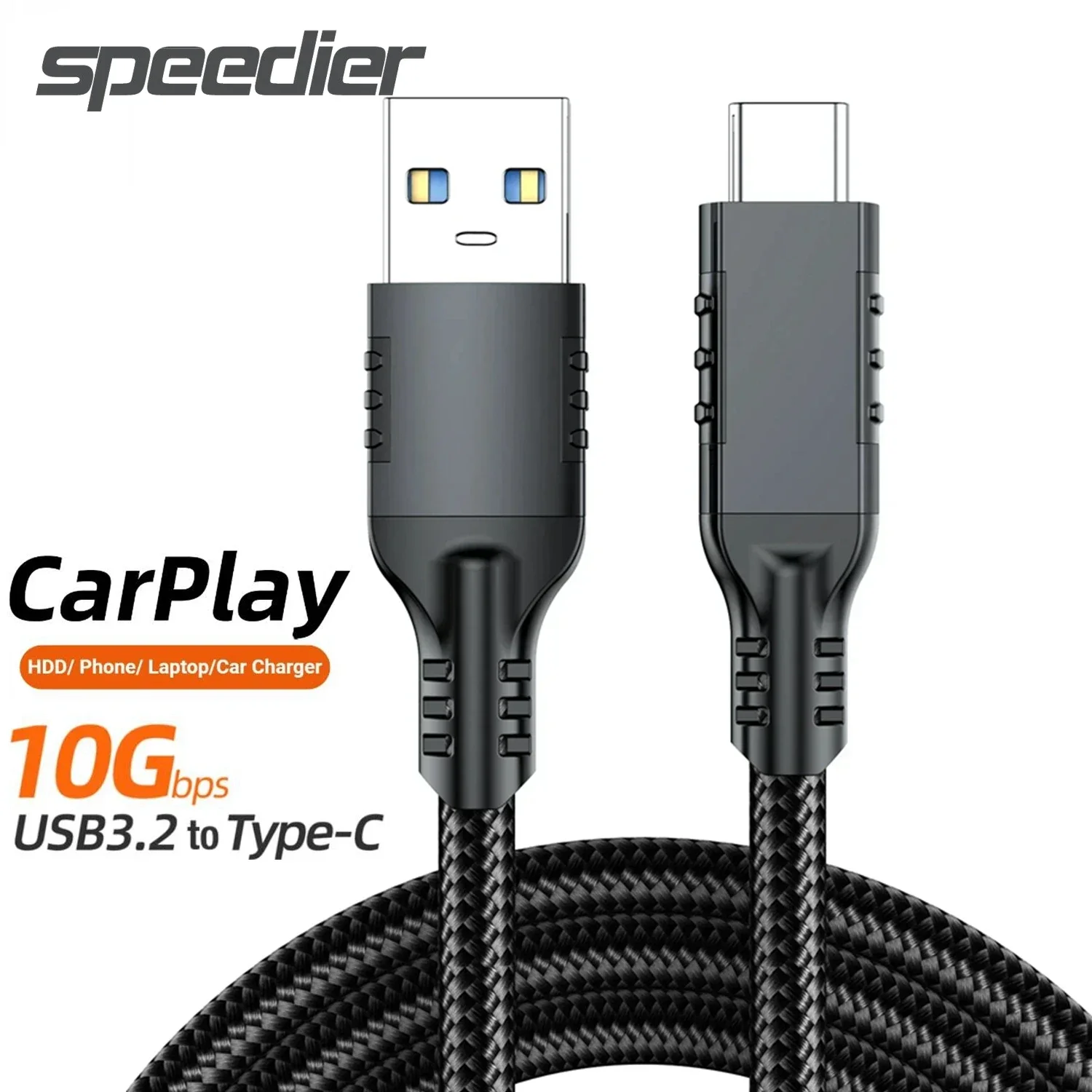 USB3.2 10Gbps Type C Cable USB C 3.2 Gen 2 Data Cord 3A 60W PD Fast Charging for MacBook Samsung HDD Hard Disk Switch Carplay 1m