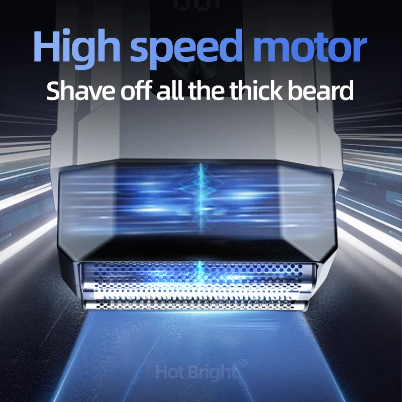 남성용 초강력 충전식 전기면도기 휴대용 디자인 LED 디스플레이 IPX7 방수 여행용