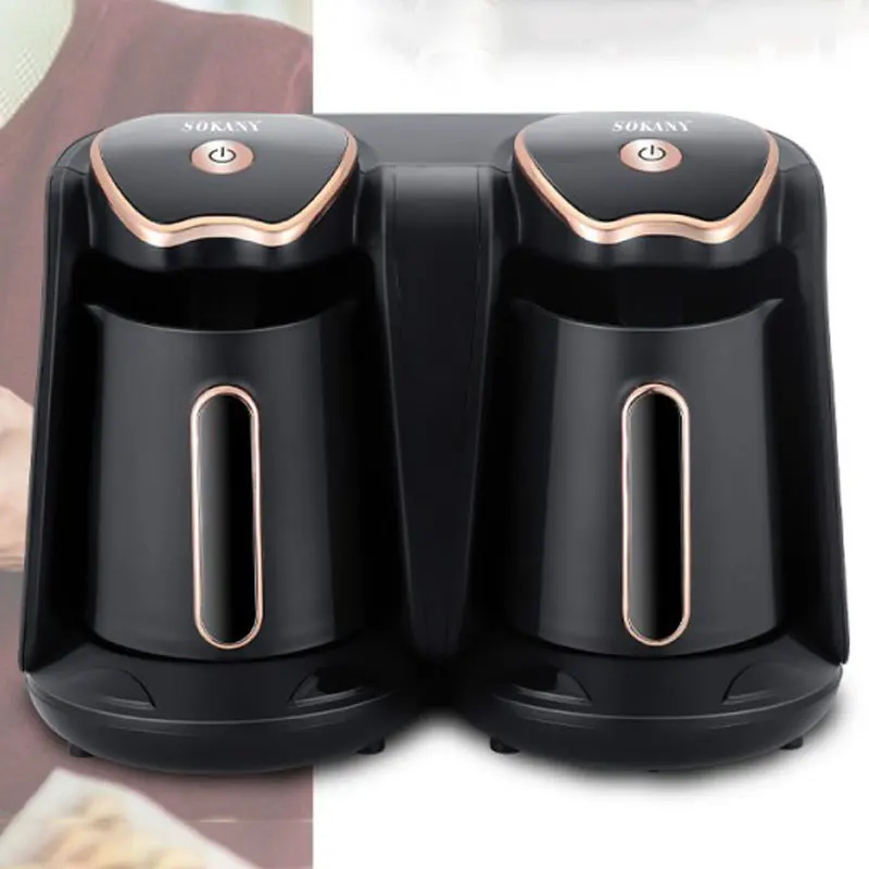 600ml Turkish Coffee Pot, 1200W Electric Drip Coffee Maker Machine,Double Pot Design, Household Office Milk Coffee Tea Pot 4