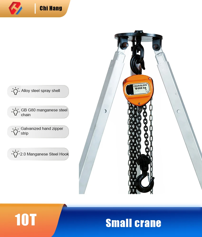 

Triangle Chain Hoist 10 Tons Manual Reverse Chain Small Crane Lifting Capacity of 3m 6 Meters