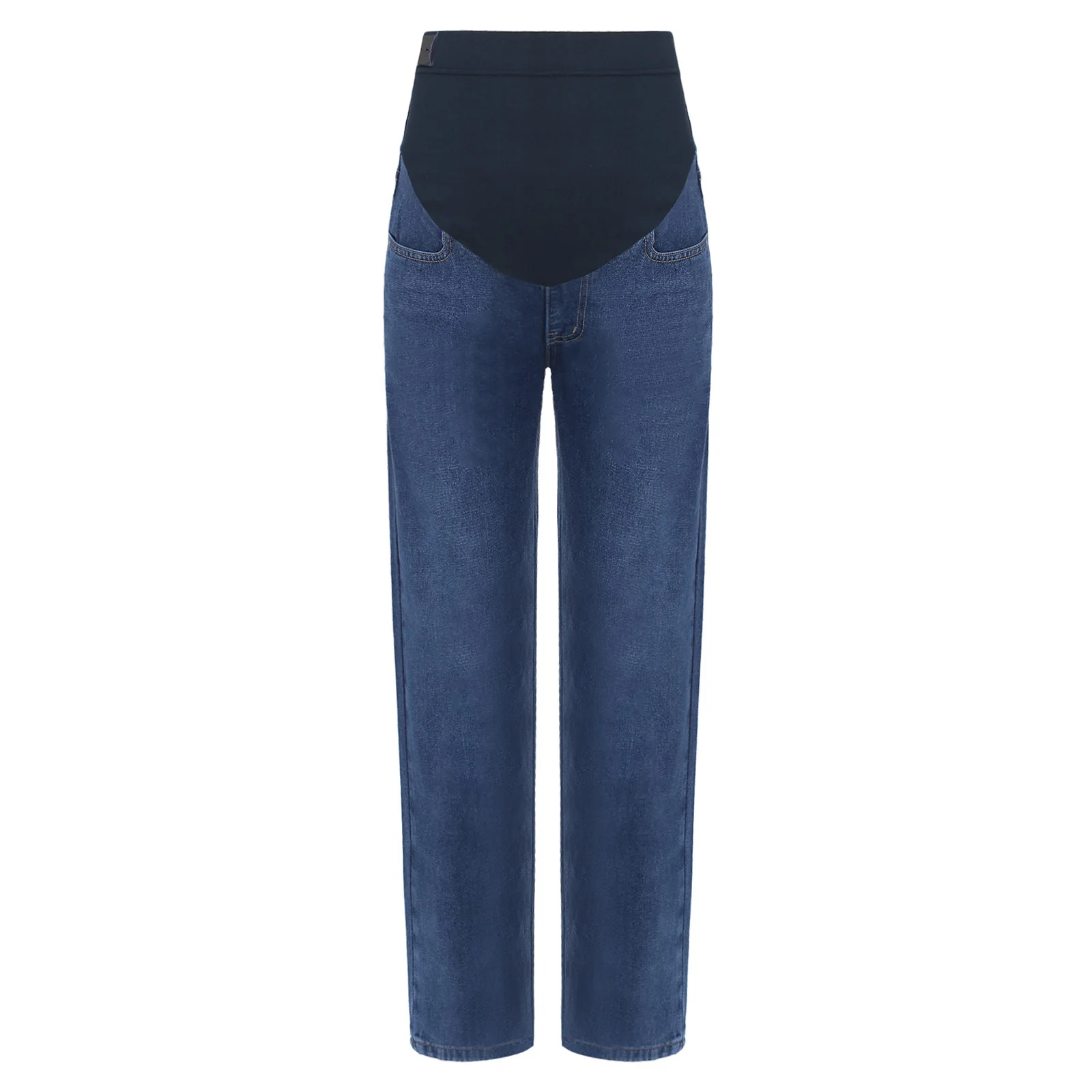 프레마마 의류 임산부 엄마 청바지 조절 가능한 하이웨이스트 바지 임산부 캐주얼 와이드 레그 데님 팬츠 포켓 포함