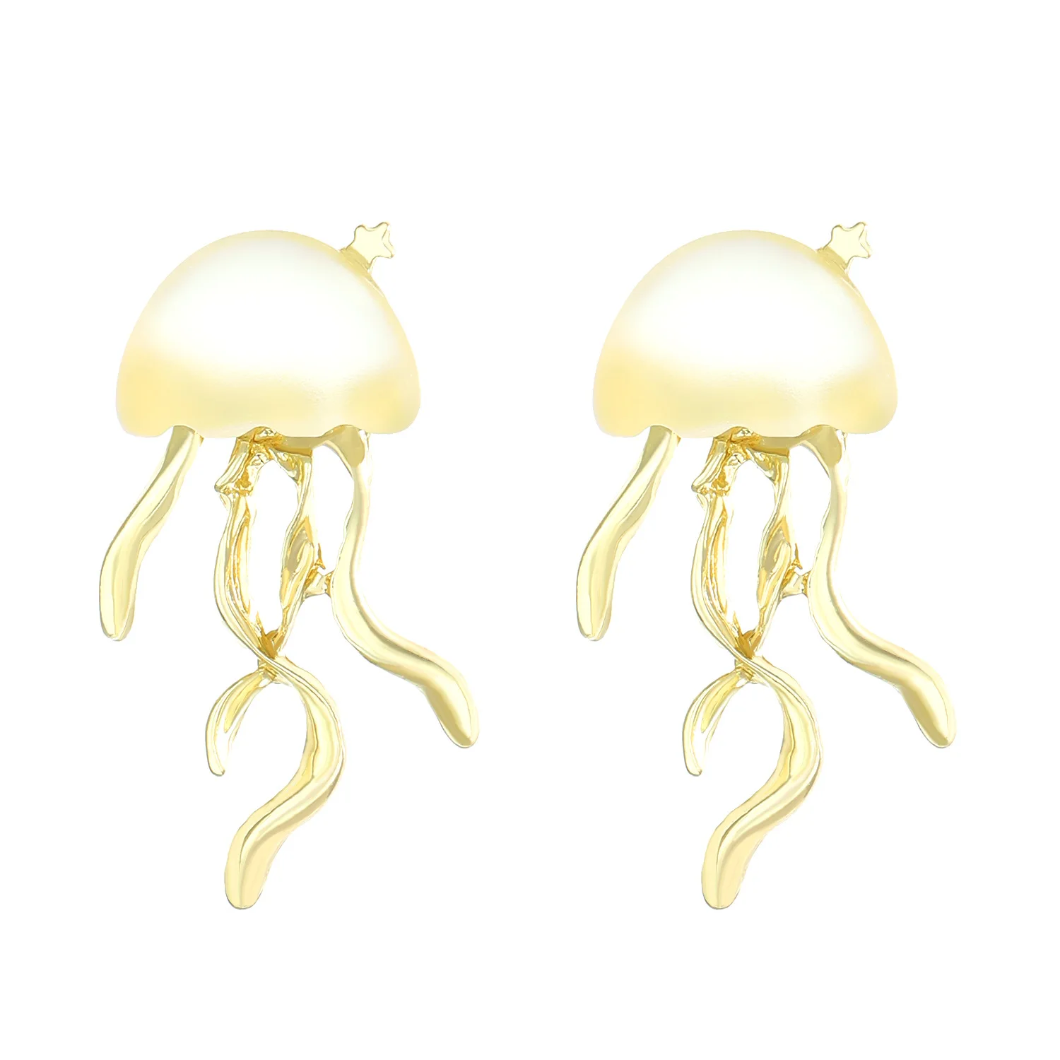 Korean Accessories for Women Deep-Sea Jellyfish Stud Earrings Mini Star Transparent Crystal Earrings for Women Jewelry Gifts New