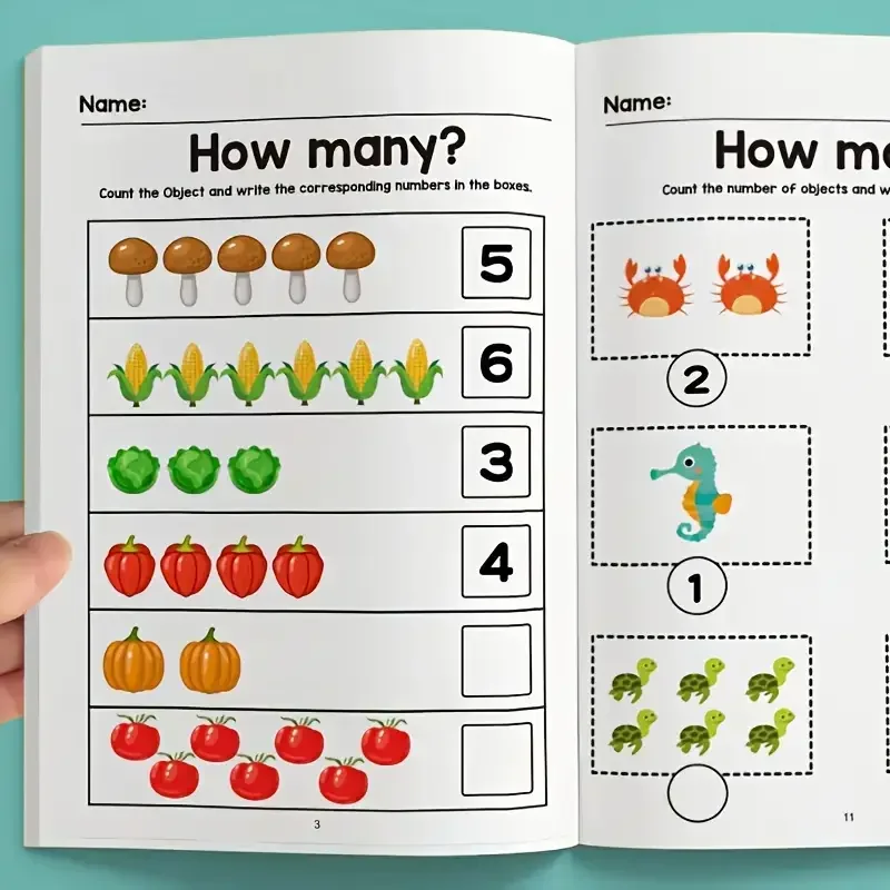64-Page Math Workbook Kindergarten Number Practice Book with Tracing Writing Activities Interactive Early Learning Workbook