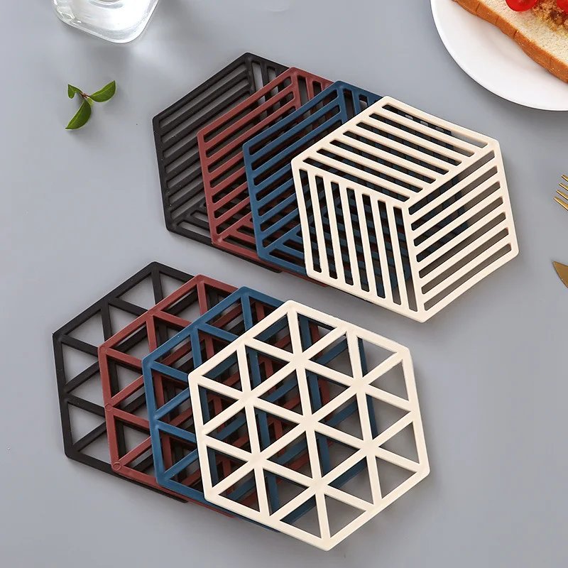 18/14cm Round Silicone Table Mat Extra Thick Placemat Open Cans Honeycomb  Hot Pad Coffee Cup Coaster Creative Kitchen Pot Holder