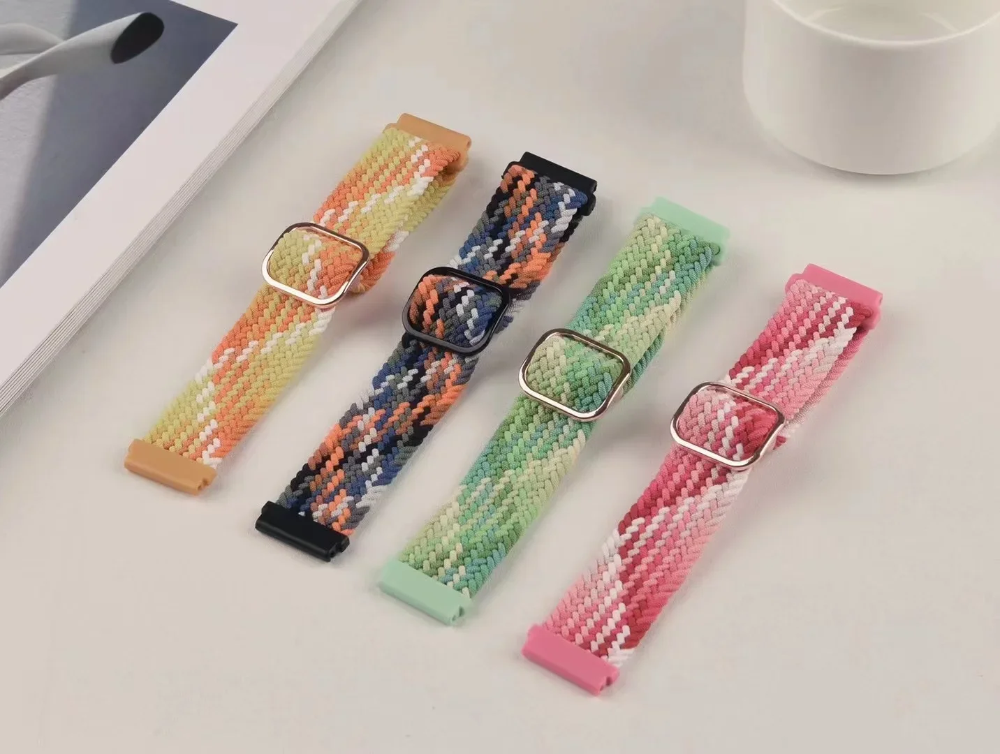 Breathable Nylon Braided Loop Wristband, 20/22mm