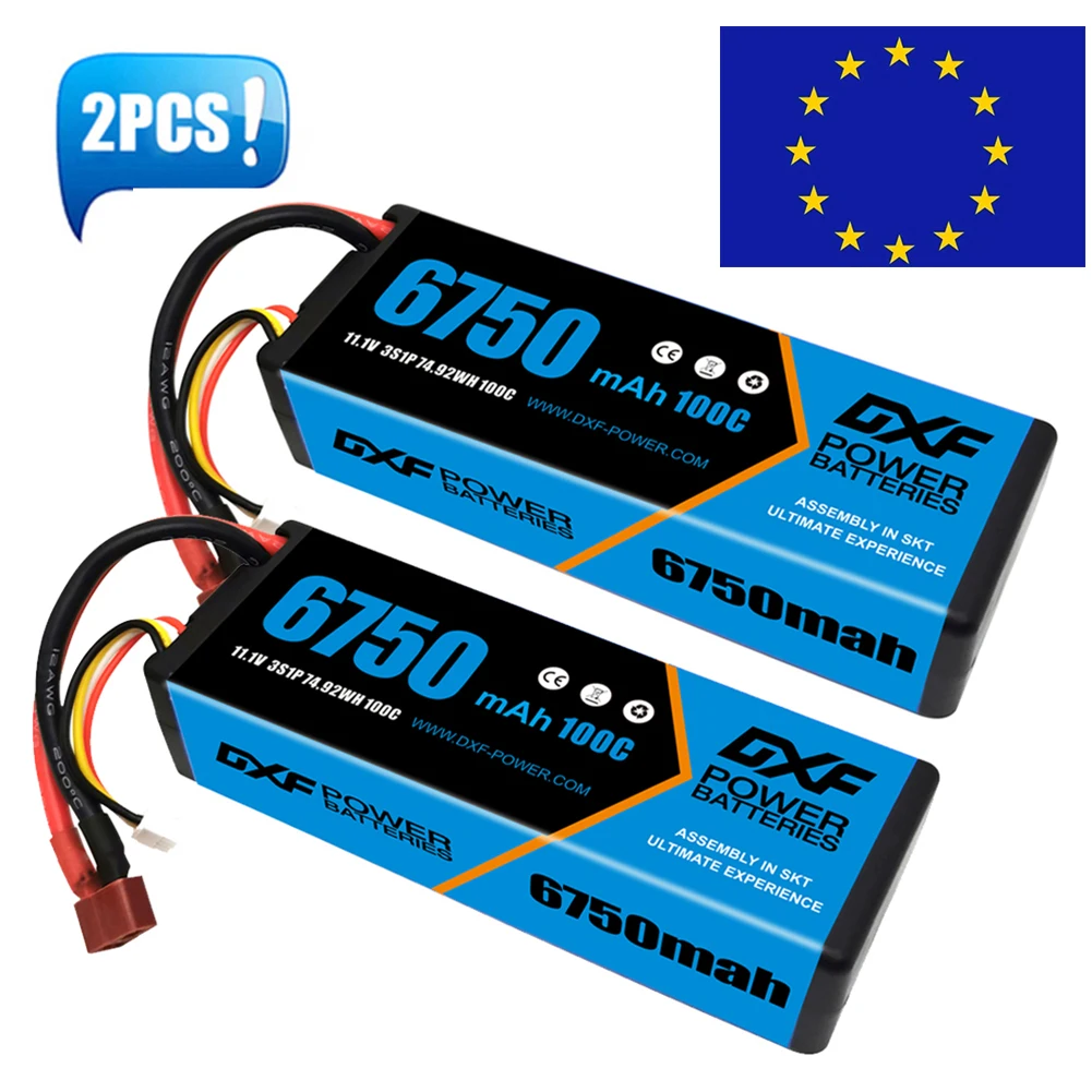 

(EU)DXF Lipo 3S 11.1V Battery 6750mAh 100C Graphene Racing Series HardCase For RC Car Truck Evader BX Truggy 1/8 Buggy