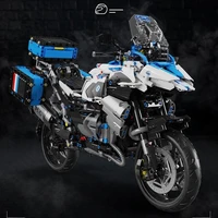 Motocicleta de alta tecnología 1:5, deportes urbanos, locomotora de carreras rápidas, modelo de ladrillo Modular Moc, bloques de construcción, juguete de regalo para niño T4022 - Imagen 2