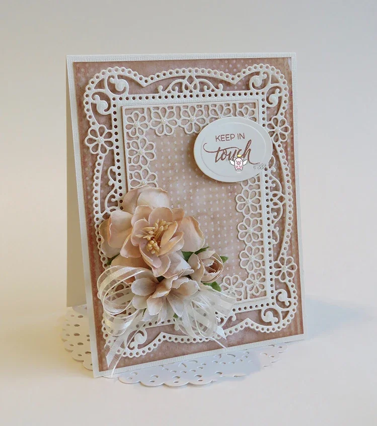 Mmao Craft Metall-Stanzformen, geschnittene Matrizenform, Spitze, Blumenrahmen, Sammelalbum, Papier, Basteln, Messerform, Klingenstanzer, Schablonen