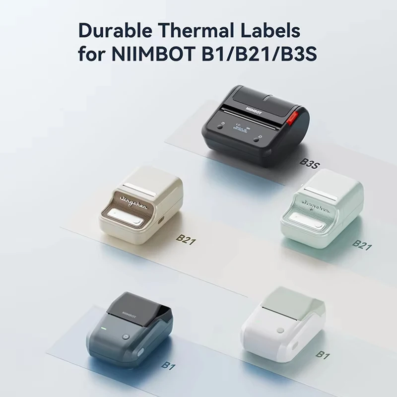 NIIMBOT 열 라벨 색상/흰색/투명 자체 접착 스티커 방수 용지 B1 B21 휴대용 프린터 라벨 메이커