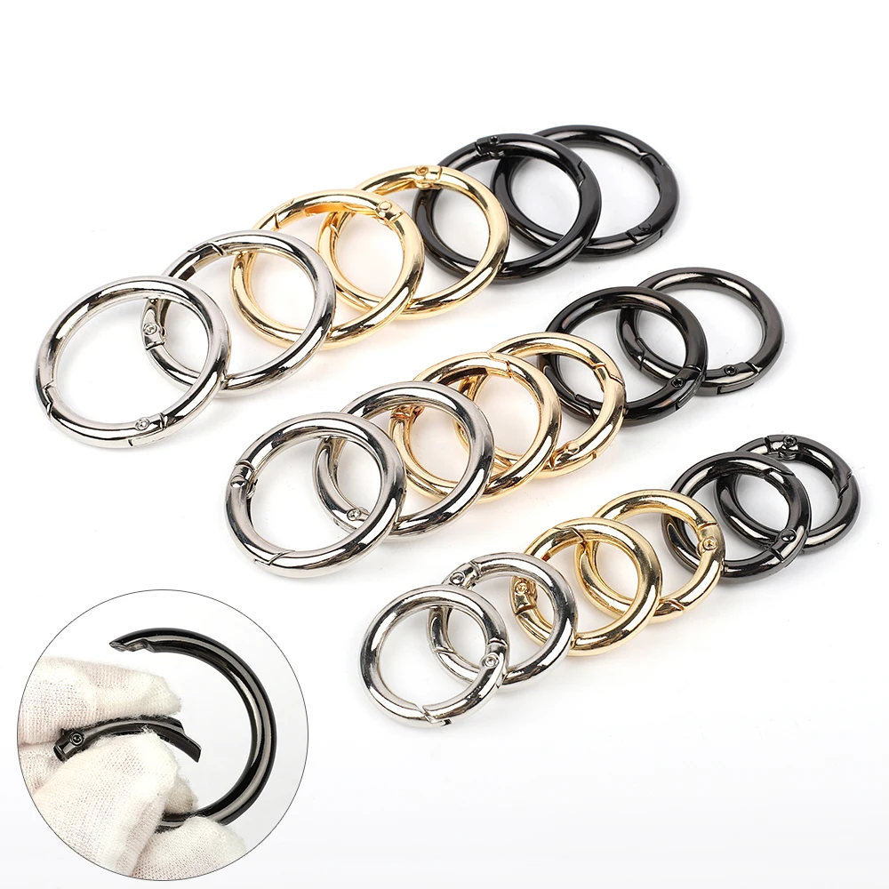 

5pcs Metal O Ring Spring Clasps for DIY Jewelry Openable Round Carabiner Keychain Bag Clips Hook Dog Chain Buckles Connector