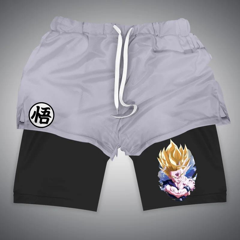 Anime Dragon Ball Son Goku Vegeta Shorts Double Layer