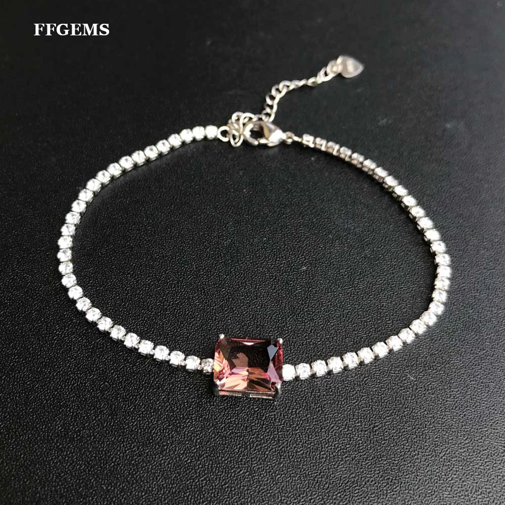 Ffgems Zultanite Tormalina Cambia Colore Diaspore Diamond Bangle Charm Tennis Bracciali Argento Oro Fine Jewelry All'Ingrosso