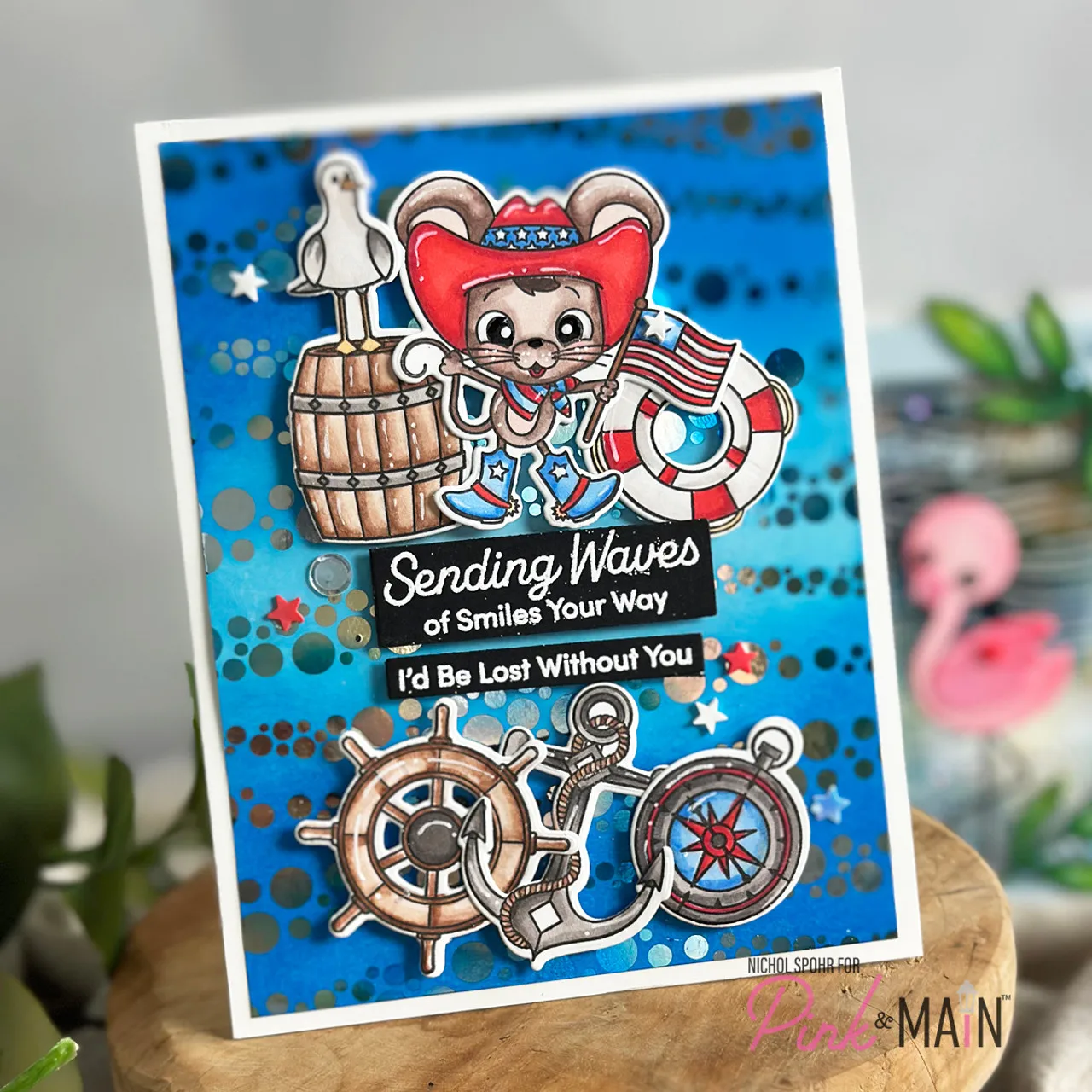 Segelnde Flamingos, Sonnenscheinbecher, Metall-Stanzformen, klare Stempel, DIY-Herstellung, Sammelalbum, Basteln, Vorlage, Dekoration, 2025, Sommer – Detail 7