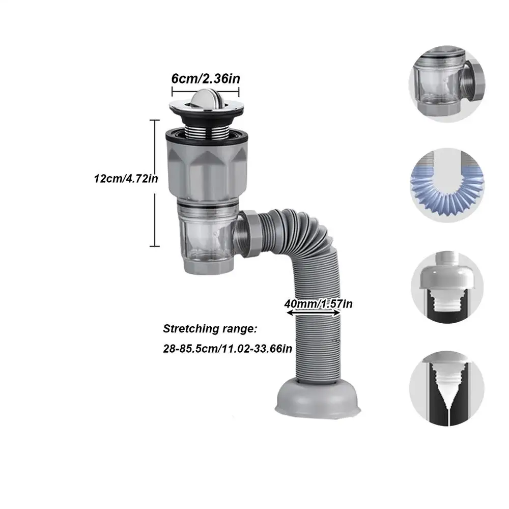 Retractable Anti Odor Drain Pipe Image 8
