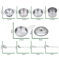 Kids Toy Pots and Pans Toys - Kitchen Play Set Pretend Cookware Mini Stainless Steel Cooking Utensils Development Toys 2