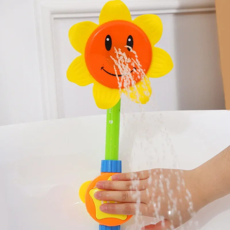 Baby Bath Toys Spray Water Shower Swim Pool Bathing Bath Ball With sunflower Manual Device For Kids Gift