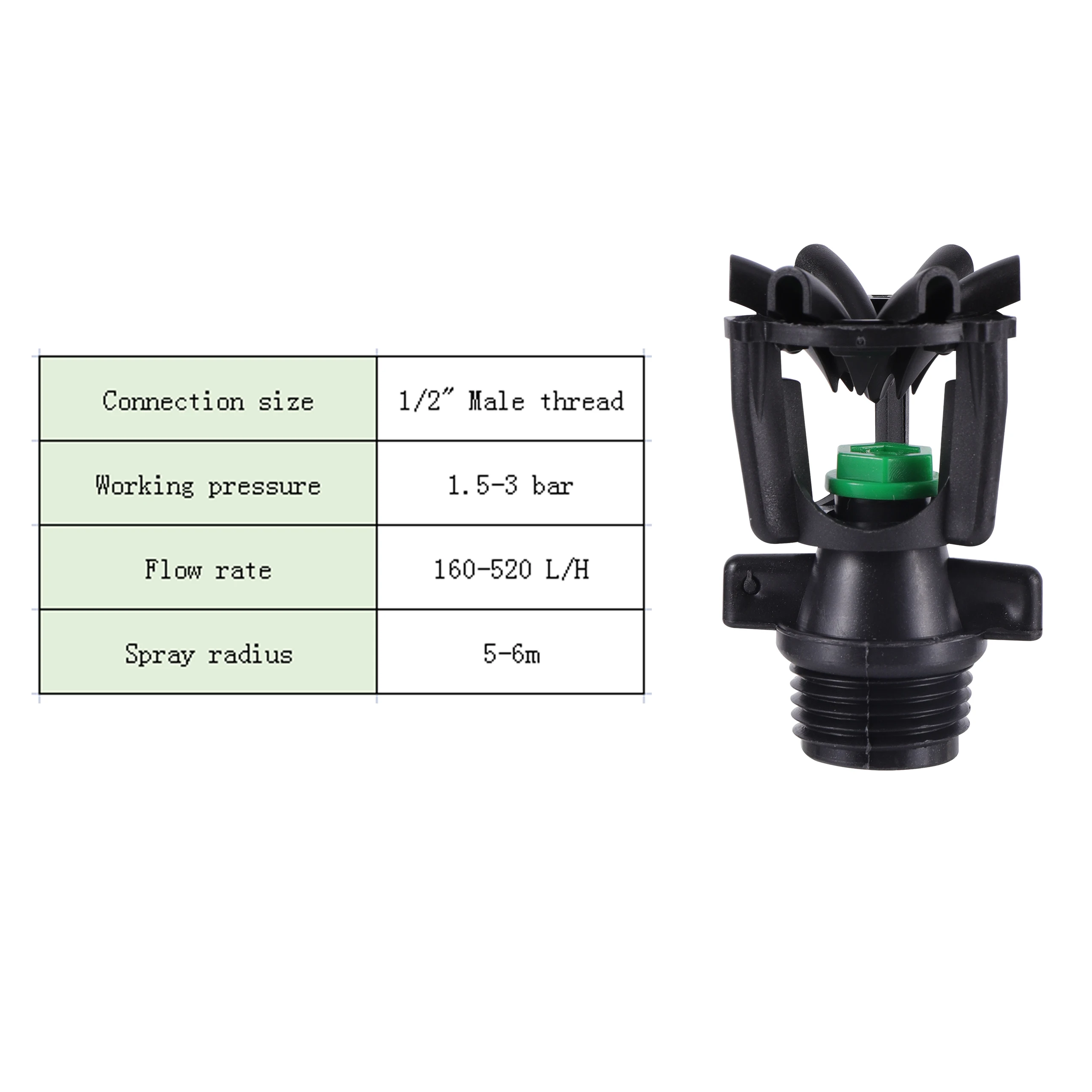 Garden Lawn Rotating Sprinkler 1/2" Male Thread Scattering Nozzle 360 Degree Automatic Rotating Watering Irrigation Sprinklers micro irrigation kit Watering & Irrigation Kits