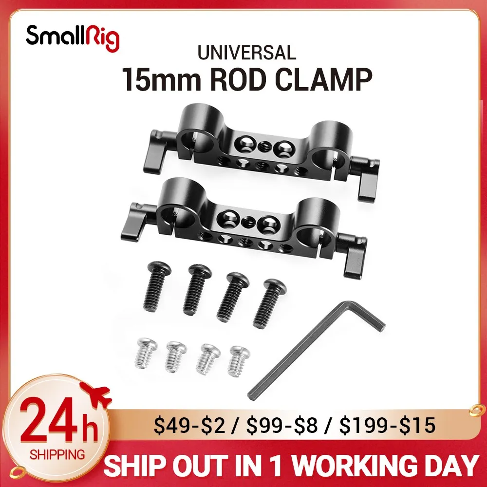 2PCS Lightweight Dual 15mm LWS Rod Clamp Railblock For Camera 15mm Rail Support System For Follow Focus 2061 camera accessories