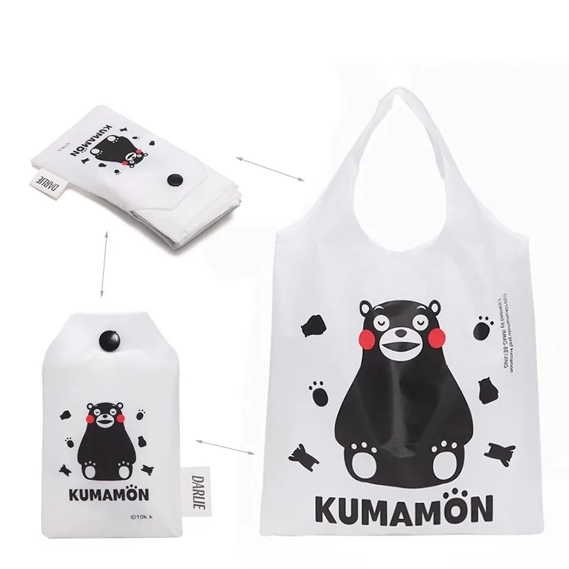 

New Cute Kumamon Woman Kids Nylon Folded Shopping Bags For Children