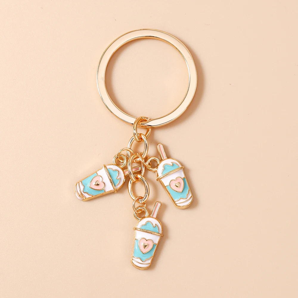 Aihua Niedlicher Bubble-Tea-Schlüsselanhänger für Frauen, Lebensmittel- und Getränke-Schlüsselring, Auto-Schlüsselanhänger, Handtaschenanhänger, Schmuck, Geschenke, Schmuckstücke – Detail 9