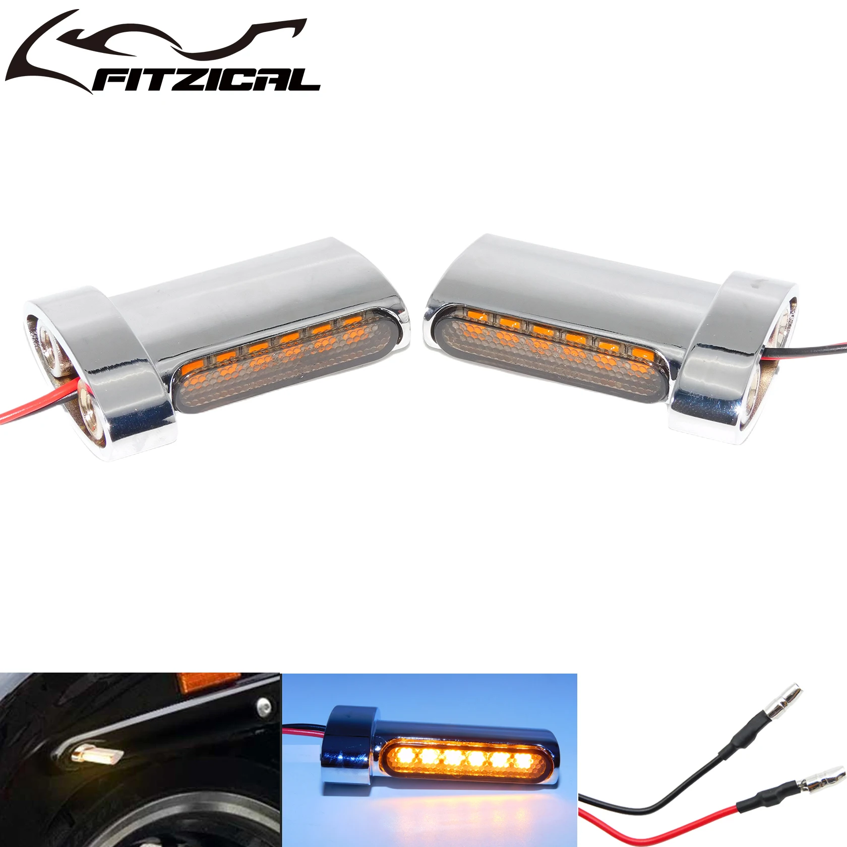 

6 LED Motorcycle 2Pcs/4Pcs Rear Turn Signal Lamp Amber Blinker Signal Indicators Light For Harley Sportster Softail Dyna Touring