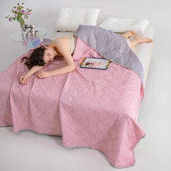 Premium Cooling Blanket - Soft & Breathable King Size Summer Quilt, Lightweight Comforter - 100x150cm Very Small (Light pink)
