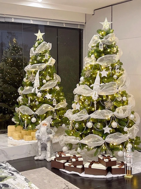 Criativo De Luxo Árvore De Natal Conjunto Ano Novo Família Criptografado  Grande Artificial Luzes Da Árvore De Natal Festa Decoração Para Casa -  Árvores De Natal - AliExpress