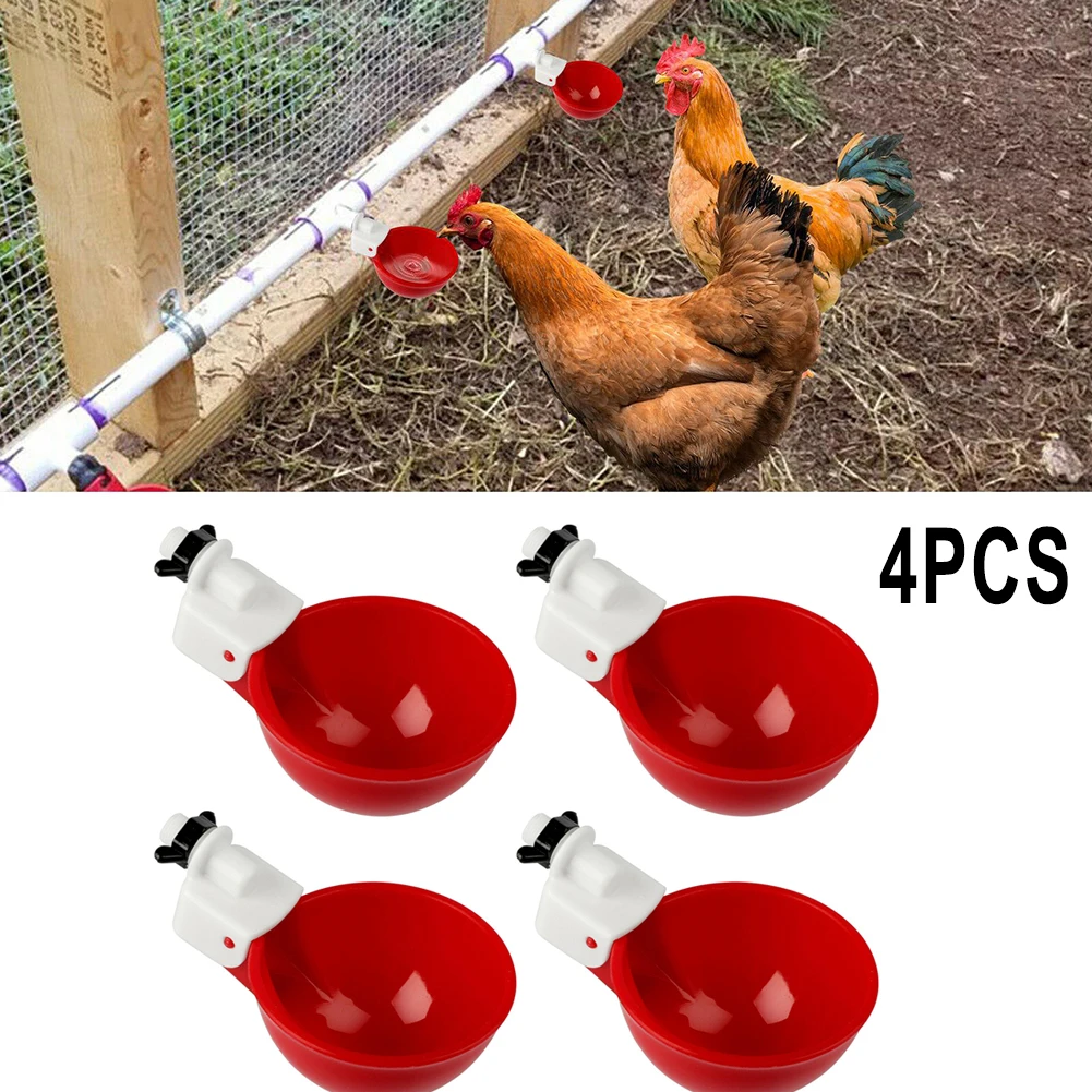 4 Pcs Chicken Automatic Watering Cups Poultry Drinker Chicken Duck Quail For Farm Feeding Supplies Accessories