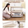 Baby Bassinet Bedside Sleeper, Upgraded Stability Bedside Crib with Full Mesh Sides, Soft Sheet, 6-Height Adjustment 5