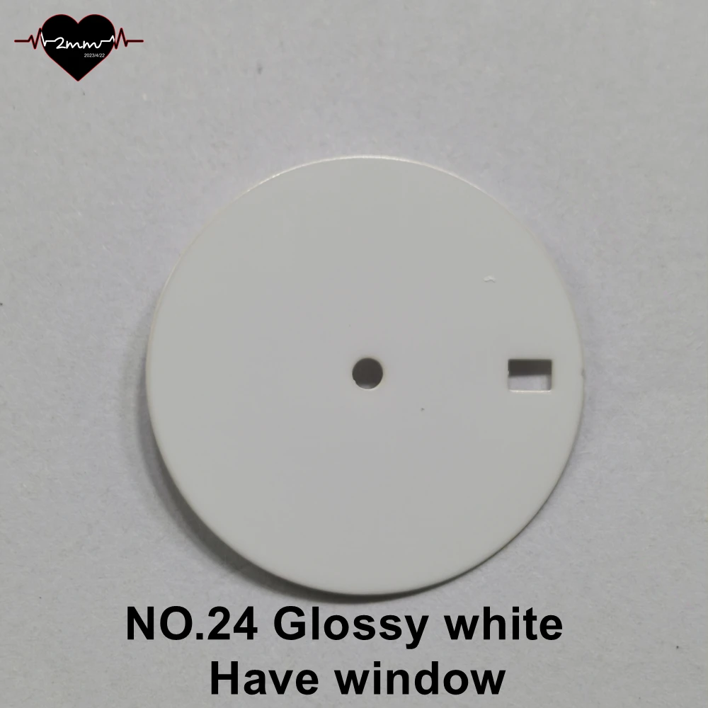 Matte Black Watch Face with White Accents for NH35 Movement (28.5mm)