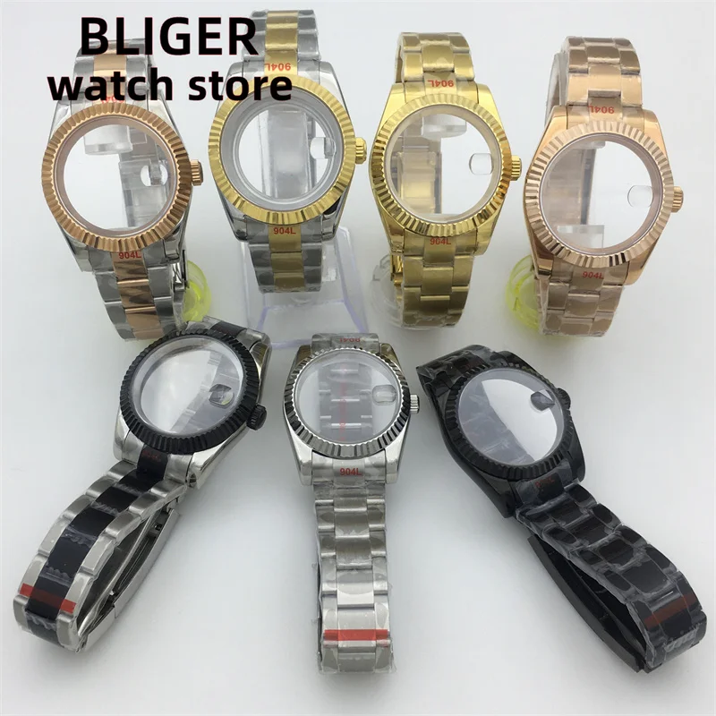 

BLIGER 36mm/40mm Stainless Steel Silver Gold watch case Sapphire Glass fit NH35 NH36 ETA 2836 2824 DG2813 Miyota series movement