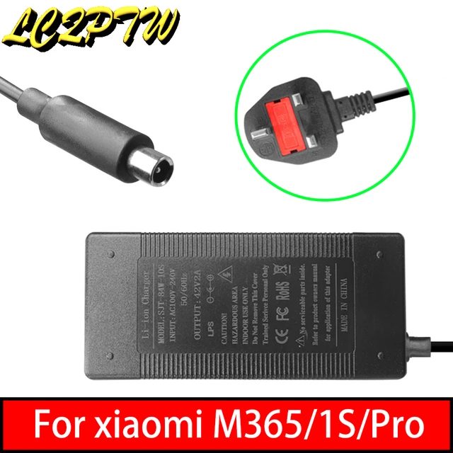 Chargeur d'origine pour Xiaomi M365, prise 42V 1,7 A, adaptateur de batterie,  alimentation pour scooter électrique, pièces de skateboard ata jia M365 -  AliExpress