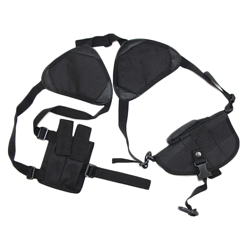 Versatile Concealed Carry Underarm Shoulder Holster with Dual 9mm Pouches
