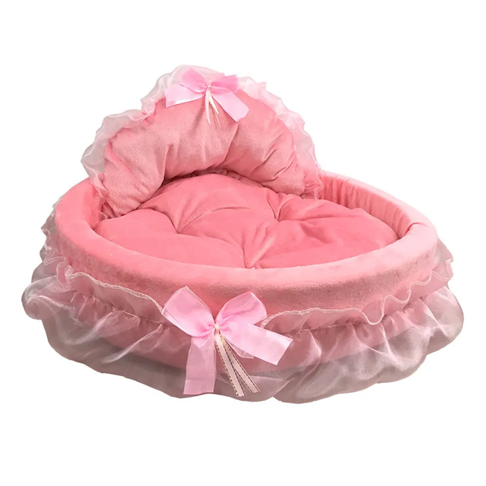 Hanpanda Fantasy Bow Lace Dog Bed Beds For Large Dogs Detachable Oval 